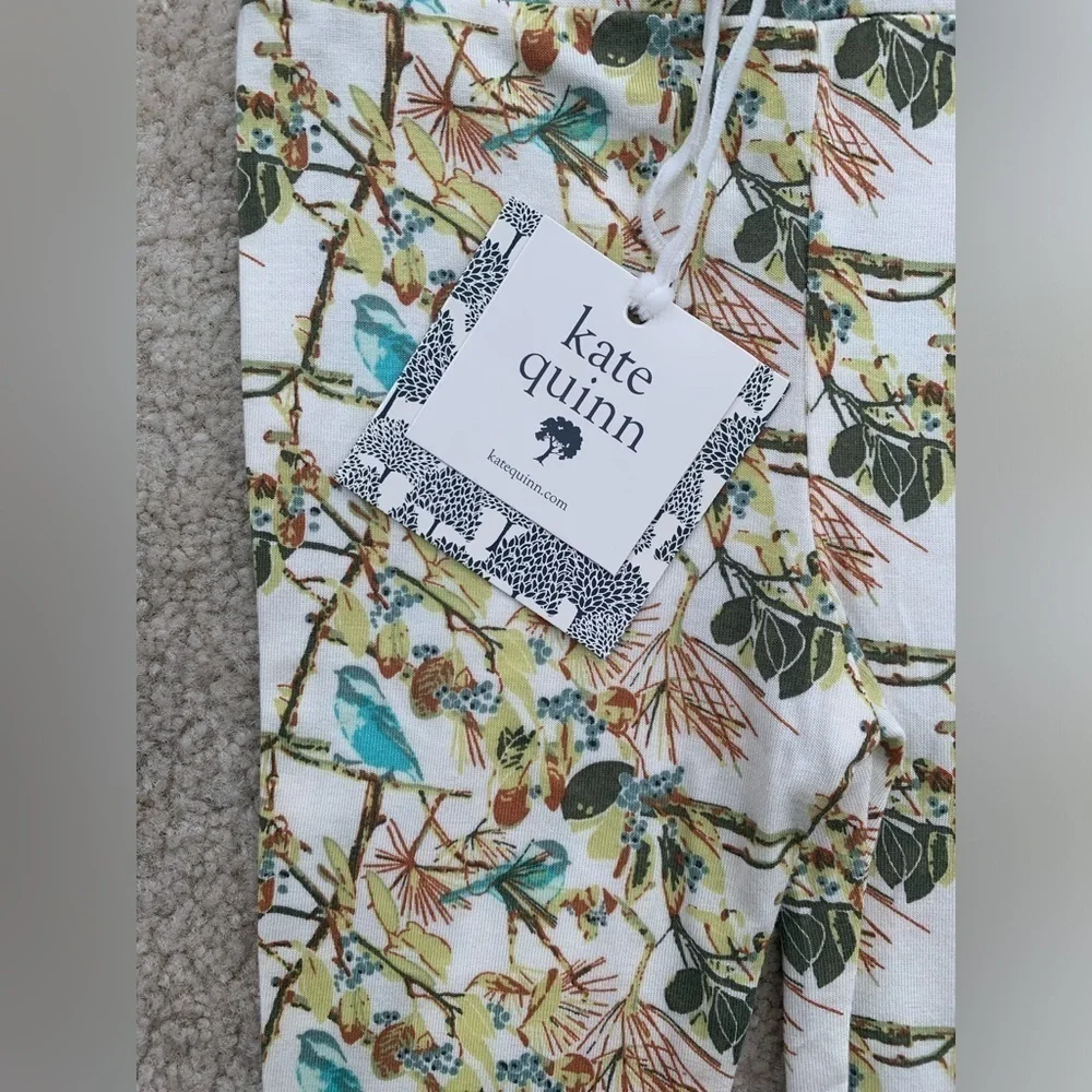 Kate Quinn NWT Size 12-18 Months Aqua Chickadee Modal Leggings